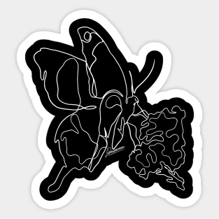 Butterfly White Lineart Sticker